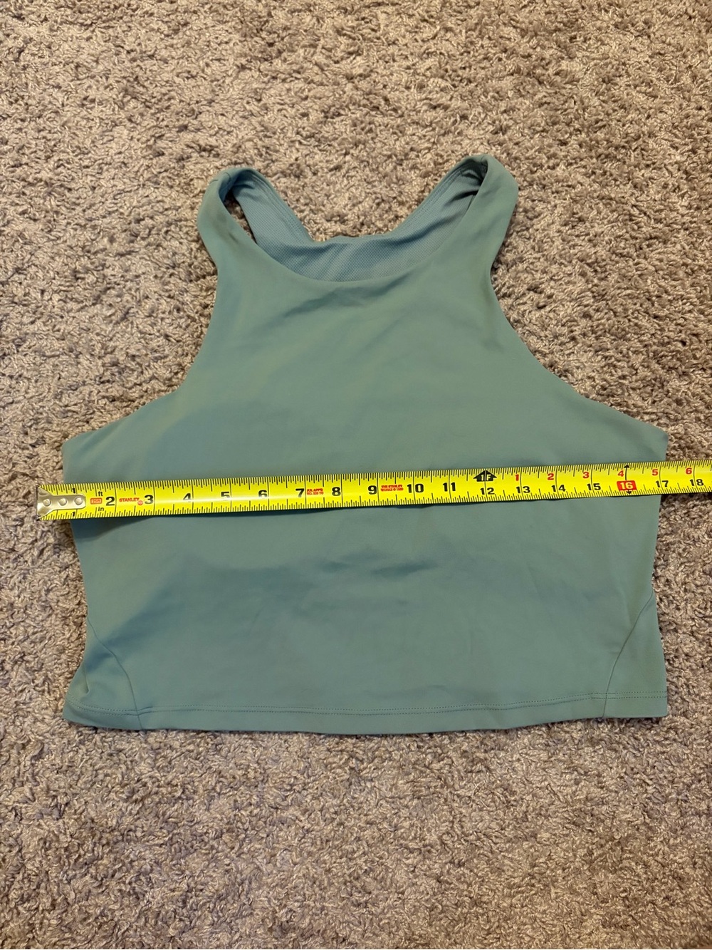 All in Motion High Neck Tank Top with Built in Support Bra Sage Green - Picture 3 of 5